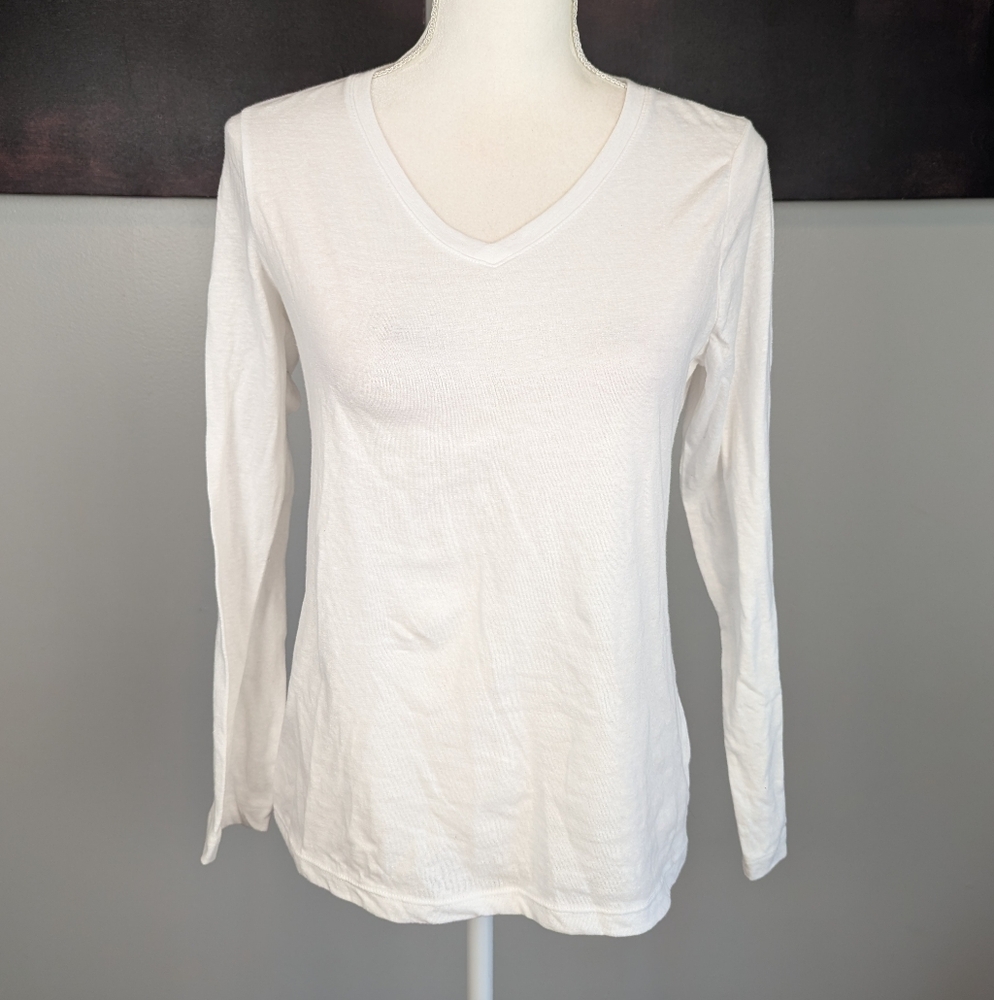 White long sleeve top